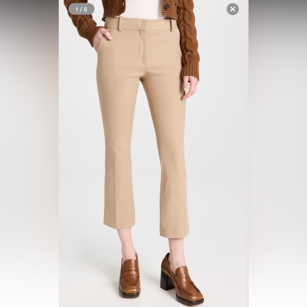 Frame Denim Le Crop Mini Tan Boot Cut Pants Slacks Capri Trousers Size 0 XS